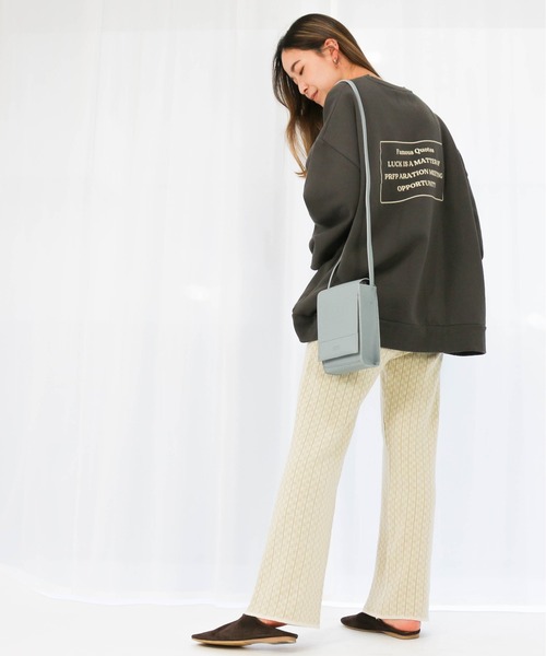 Per sist ence（パーシエンス）の「Per sist ence/パーシエンス　ジャガードストレートパンツ（その他パンツ・レディース・ブルー/ベージュ/オフホワイト/アイボリー・FREE）」の9枚目の写真