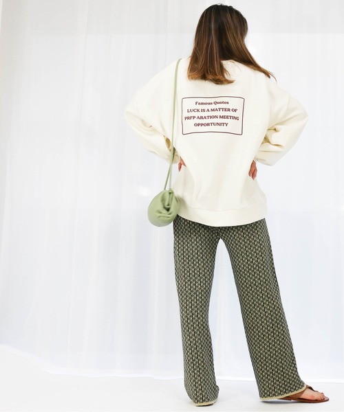 Per sist ence（パーシエンス）の「Per sist ence/パーシエンス　ジャガードストレートパンツ（その他パンツ・レディース・ブルー/ベージュ/オフホワイト/アイボリー・FREE）」の19枚目の写真