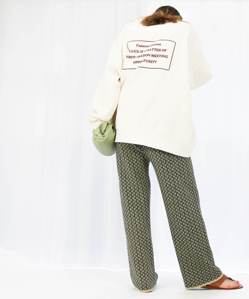 Per sist ence（パーシエンス）の「Per sist ence/パーシエンス　ジャガードストレートパンツ（その他パンツ・レディース・ブルー/ベージュ/オフホワイト/アイボリー・FREE）」の20枚目の写真