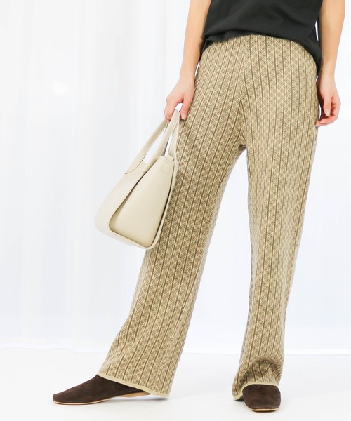 Per sist ence（パーシエンス）の「Per sist ence/パーシエンス　ジャガードストレートパンツ（その他パンツ・レディース・ブルー/ベージュ/オフホワイト/アイボリー・FREE）」の22枚目の写真