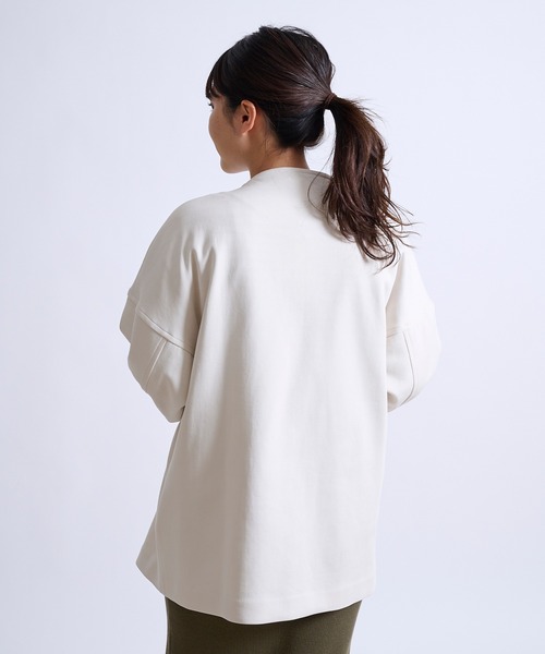 DouDou（ドゥドゥ）の「ハーフコート SS（ノーカラーコート・レディース・オフホワイト/ベージュ/グリーン・FREE）」の10枚目の写真