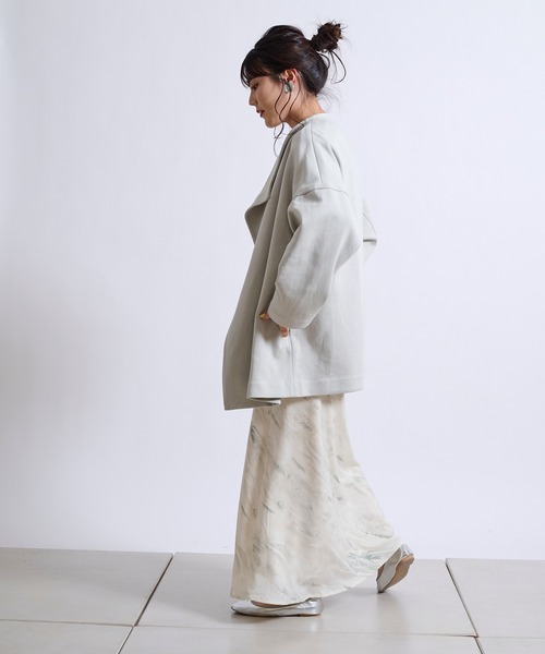 DouDou（ドゥドゥ）の「ハーフコート SS（ノーカラーコート・レディース・オフホワイト/ベージュ/グリーン・FREE）」の5枚目の写真