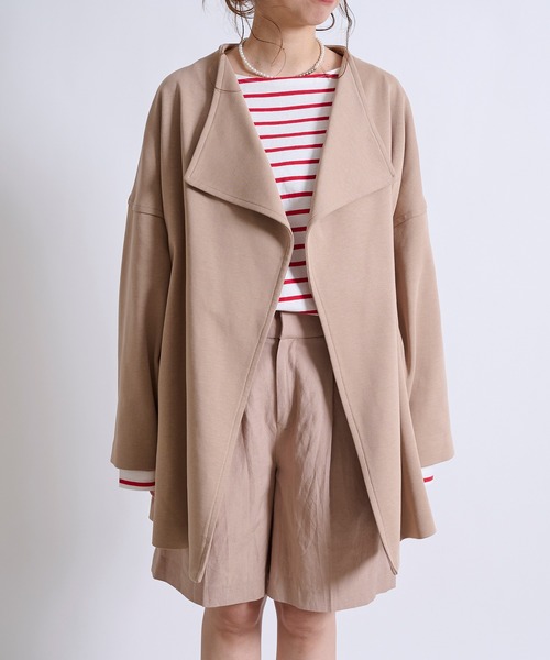 DouDou（ドゥドゥ）の「ハーフコート SS（ノーカラーコート・レディース・オフホワイト/ベージュ/グリーン・FREE）」の15枚目の写真