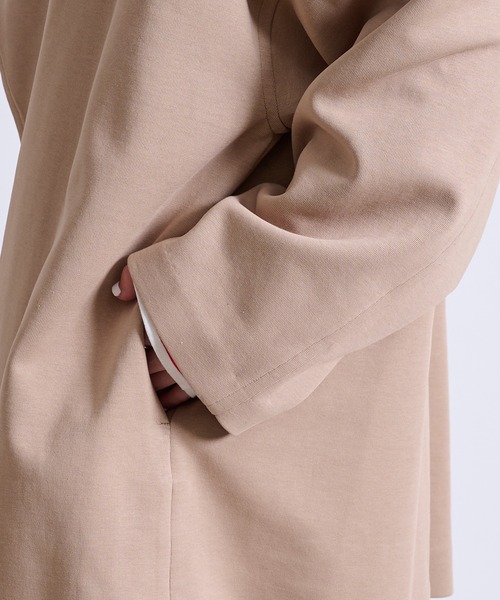 DouDou（ドゥドゥ）の「ハーフコート SS（ノーカラーコート・レディース・オフホワイト/ベージュ/グリーン・FREE）」の21枚目の写真