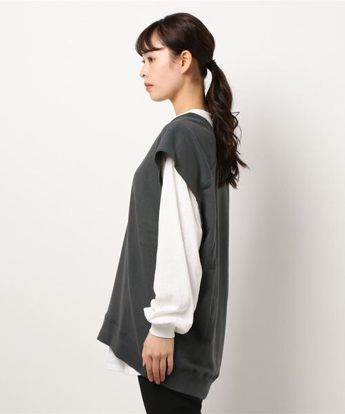 RAG MACHINE（ラグマシーン）の「【RAG MACHINE】カットレイヤード（アンサンブル・レディース・オフホワイト/グリーン/ダークグレー・L/M）」の5枚目の写真