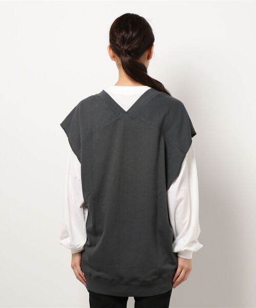 RAG MACHINE（ラグマシーン）の「【RAG MACHINE】カットレイヤード（アンサンブル・レディース・オフホワイト/グリーン/ダークグレー・L/M）」の4枚目の写真