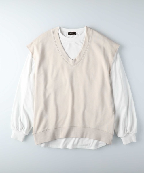 RAG MACHINE（ラグマシーン）の「【RAG MACHINE】カットレイヤード（アンサンブル・レディース・オフホワイト/グリーン/ダークグレー・L/M）」の22枚目の写真