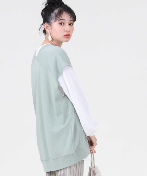RAG MACHINE（ラグマシーン）の「【RAG MACHINE】カットレイヤード（アンサンブル・レディース・オフホワイト/グリーン/ダークグレー・L/M）」の17枚目の写真