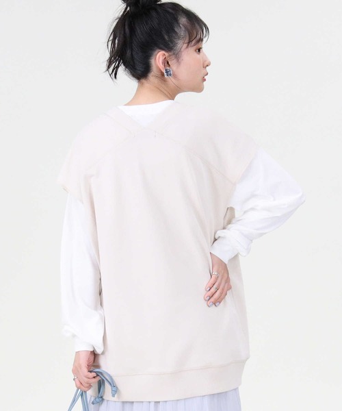 RAG MACHINE（ラグマシーン）の「【RAG MACHINE】カットレイヤード（アンサンブル・レディース・オフホワイト/グリーン/ダークグレー・L/M）」の9枚目の写真