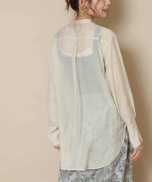 N.（N. Natural Beauty Basic）（エヌエヌナチュラルビューティーベーシック）の「◆バンドカラーシアーシャツ（シャツ/ブラウス・レディース・ブルーグレー/ナチュラル・MEDIUM）」の5枚目の写真