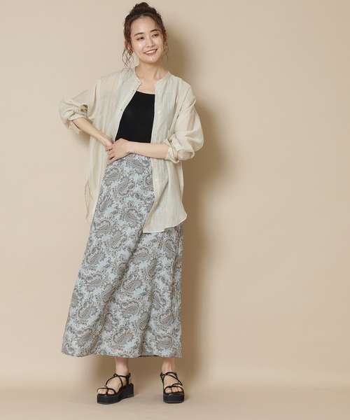 N.（N. Natural Beauty Basic）（エヌエヌナチュラルビューティーベーシック）の「◆バンドカラーシアーシャツ（シャツ/ブラウス・レディース・ブルーグレー/ナチュラル・MEDIUM）」の6枚目の写真