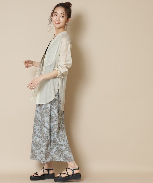 N.（N. Natural Beauty Basic）（エヌエヌナチュラルビューティーベーシック）の「◆バンドカラーシアーシャツ（シャツ/ブラウス・レディース・ブルーグレー/ナチュラル・MEDIUM）」の8枚目の写真