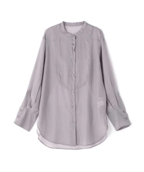 N.（N. Natural Beauty Basic）（エヌエヌナチュラルビューティーベーシック）の「◆バンドカラーシアーシャツ（シャツ/ブラウス・レディース・ブルーグレー/ナチュラル・MEDIUM）」の10枚目の写真