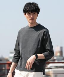 coen | USAコットンピグメント7分袖Tシャツ(Tシャツ/カットソー)