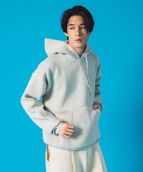 NewAnce（ニュアンス）の「【NewAnce】ビッグシルエットヘビーウェイトニットパーカー（パーカー・メンズ・ブラック/ネイビー/グレー/アイボリー・4/5）」の2枚目の写真