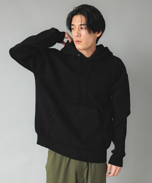 NewAnce（ニュアンス）の「【NewAnce】ビッグシルエットヘビーウェイトニットパーカー（パーカー・メンズ・ブラック/ネイビー/グレー/アイボリー・4/5）」の3枚目の写真