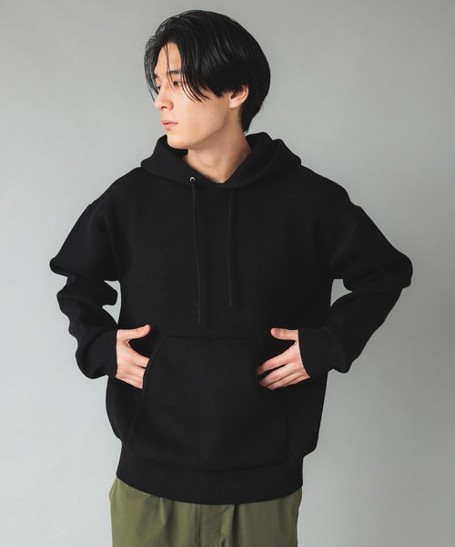 NewAnce（ニュアンス）の「【NewAnce】ビッグシルエットヘビーウェイトニットパーカー（パーカー・メンズ・ブラック/ネイビー/グレー/アイボリー・4/5）」の6枚目の写真