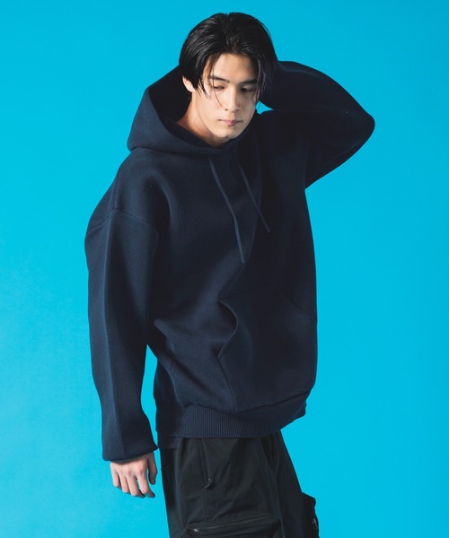 NewAnce（ニュアンス）の「【NewAnce】ビッグシルエットヘビーウェイトニットパーカー（パーカー・メンズ・ブラック/ネイビー/グレー/アイボリー・4/5）」の7枚目の写真