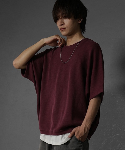 MinoriTY】サマーニット メンズ 半袖 ドルマン ニット 半袖 5分袖