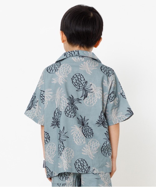 MAKE YOUR DAY（メイクユアデイ）の「パイナップル柄アロハシャツ■80～140cm（シャツ/ブラウス・キッズ・ミント/モカ・110/100/120/90/140/130/80）」の4枚目の写真