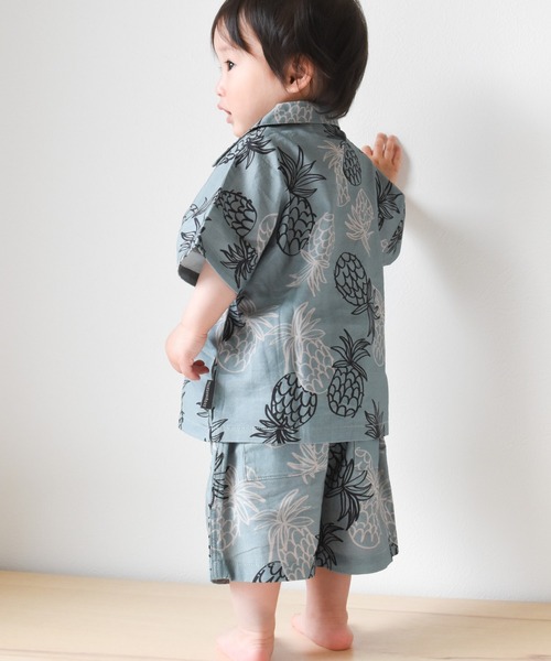 MAKE YOUR DAY（メイクユアデイ）の「パイナップル柄アロハシャツ■80～140cm（シャツ/ブラウス・キッズ・ミント/モカ・110/100/120/90/140/130/80）」の17枚目の写真