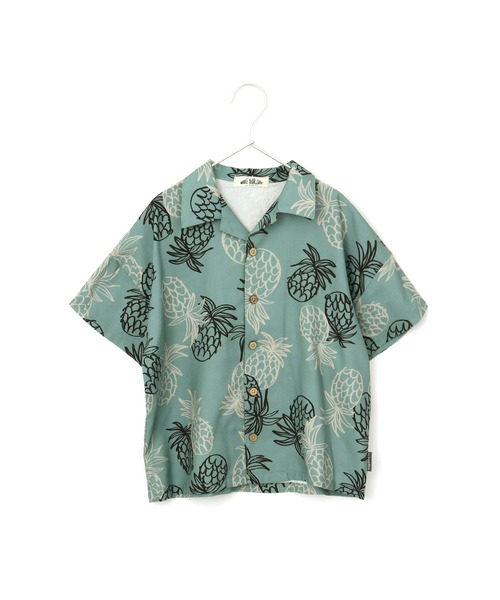 MAKE YOUR DAY（メイクユアデイ）の「パイナップル柄アロハシャツ■80～140cm（シャツ/ブラウス・キッズ・ミント/モカ・110/100/120/90/140/130/80）」の8枚目の写真