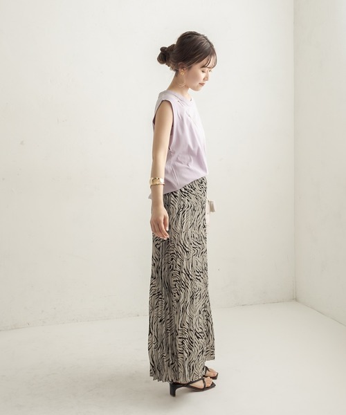 CAPRICIEUX LE'MAGE(カプリシューレマージュ)の「ゼブラプリーツスカート(スカート・レディース・ブラウン/グレー・FREE)」の9枚目の写真
