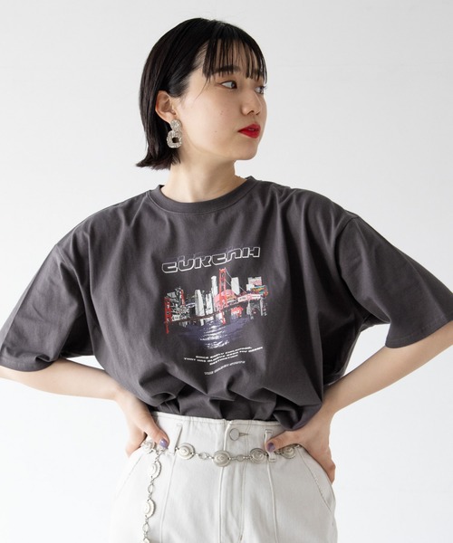 PAGEBOY（ページボーイ）の「ヴィンテージロックＴシャツ（Tシャツ/カットソー・レディース・チャコールグレー/ブラック/オフホワイト・FREE）」の3枚目の写真