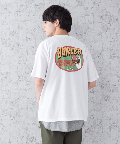 JEANS MATE(ジーンズメイト)の「ポンチTシャツタンクアンサンブル Tシャツ/タンクトップセットアップ バックプリント ワンポイントプリント/刺繍(Tシャツ/カットソー・メンズ・ベージュ/ブルー/オフホワイト/ホワイト/スミクロ・MEDIUM/LARGE)」の3枚目の写真