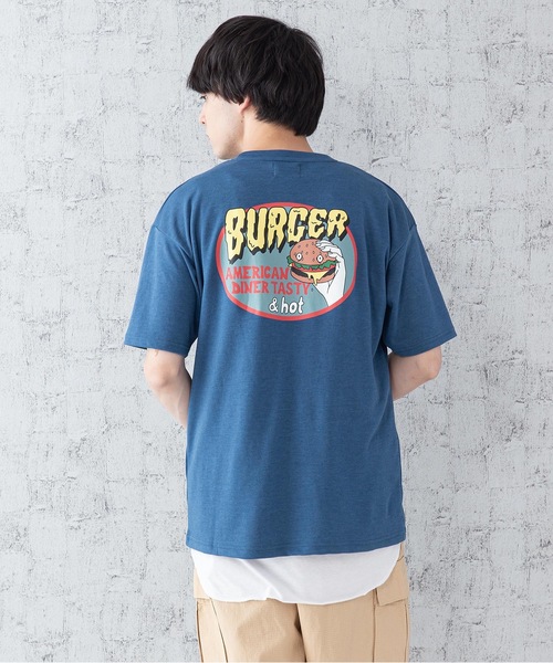 JEANS MATE(ジーンズメイト)の「ポンチTシャツタンクアンサンブル Tシャツ/タンクトップセットアップ バックプリント ワンポイントプリント/刺繍(Tシャツ/カットソー・メンズ・ベージュ/ブルー/オフホワイト/ホワイト/スミクロ・MEDIUM/LARGE)」の5枚目の写真