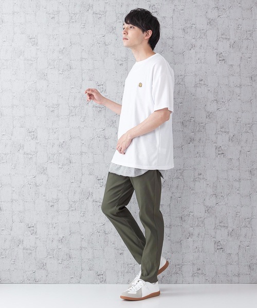 JEANS MATE(ジーンズメイト)の「ポンチTシャツタンクアンサンブル Tシャツ/タンクトップセットアップ バックプリント ワンポイントプリント/刺繍(Tシャツ/カットソー・メンズ・ベージュ/ブルー/オフホワイト/ホワイト/スミクロ・MEDIUM/LARGE)」の13枚目の写真