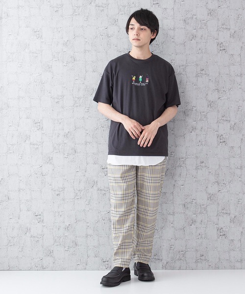 JEANS MATE(ジーンズメイト)の「ポンチTシャツタンクアンサンブル Tシャツ/タンクトップセットアップ バックプリント ワンポイントプリント/刺繍(Tシャツ/カットソー・メンズ・ベージュ/ブルー/オフホワイト/ホワイト/スミクロ・MEDIUM/LARGE)」の16枚目の写真