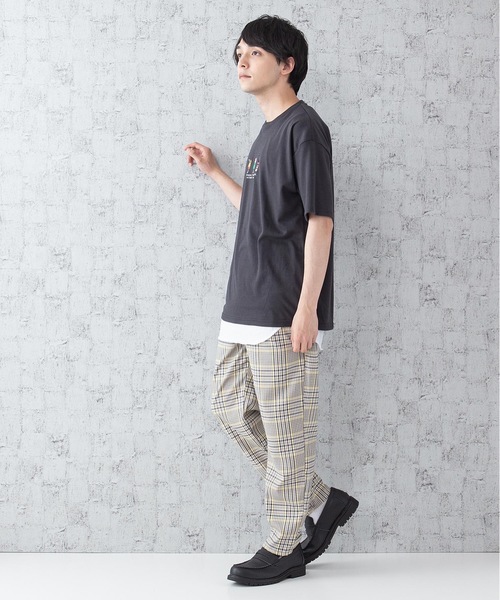 JEANS MATE(ジーンズメイト)の「ポンチTシャツタンクアンサンブル Tシャツ/タンクトップセットアップ バックプリント ワンポイントプリント/刺繍(Tシャツ/カットソー・メンズ・ベージュ/ブルー/オフホワイト/ホワイト/スミクロ・MEDIUM/LARGE)」の18枚目の写真
