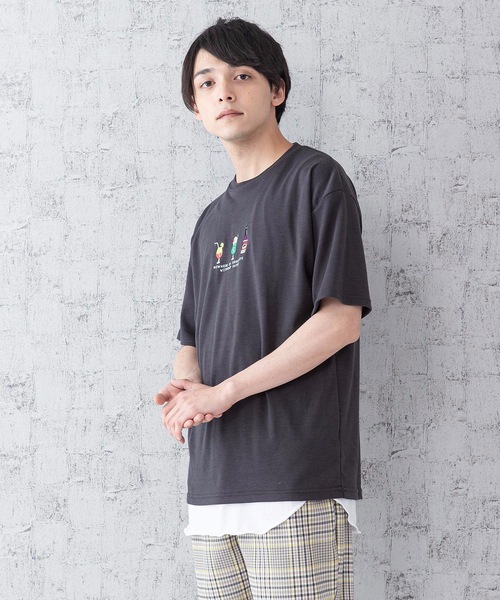 JEANS MATE(ジーンズメイト)の「ポンチTシャツタンクアンサンブル Tシャツ/タンクトップセットアップ バックプリント ワンポイントプリント/刺繍(Tシャツ/カットソー・メンズ・ベージュ/ブルー/オフホワイト/ホワイト/スミクロ・MEDIUM/LARGE)」の20枚目の写真