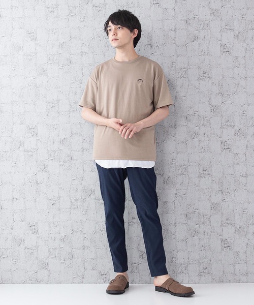 JEANS MATE(ジーンズメイト)の「ポンチTシャツタンクアンサンブル Tシャツ/タンクトップセットアップ バックプリント ワンポイントプリント/刺繍(Tシャツ/カットソー・メンズ・ベージュ/ブルー/オフホワイト/ホワイト/スミクロ・MEDIUM/LARGE)」の21枚目の写真
