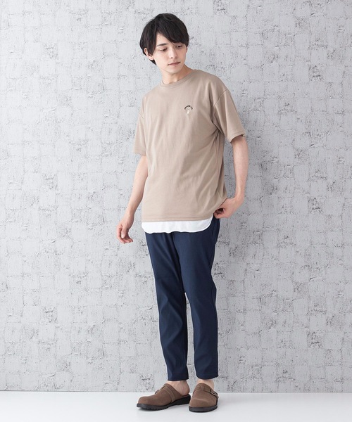 JEANS MATE(ジーンズメイト)の「ポンチTシャツタンクアンサンブル Tシャツ/タンクトップセットアップ バックプリント ワンポイントプリント/刺繍(Tシャツ/カットソー・メンズ・ベージュ/ブルー/オフホワイト/ホワイト/スミクロ・MEDIUM/LARGE)」の22枚目の写真