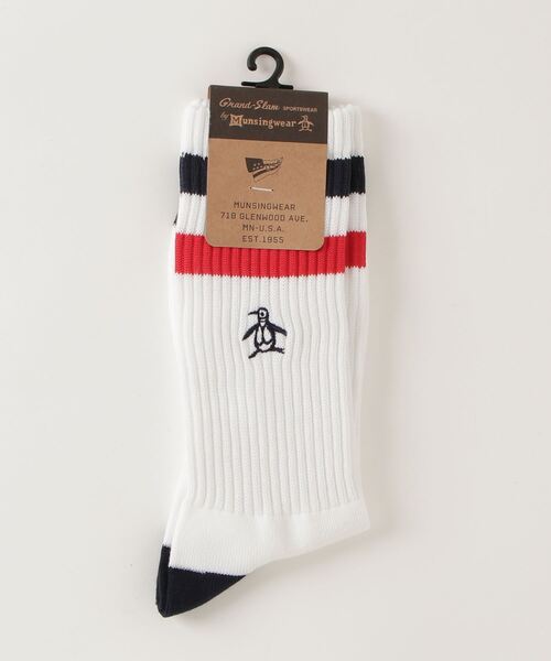 Munsingwear Grand-Slam（マンシングウェア　グランドスラム）の「ペンギン バイ マンシングウェア リブ ラインソックス メンズ アクセサリー 小物 ソックス 靴下 スポーツウェア ユニセックス ゴルフ（ソックス/靴下・メンズ・ホワイト・25-27CM）」の6枚目の写真