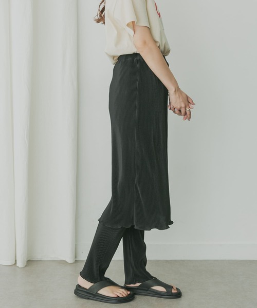 KBF+（ケービーエフプラス）の「KBF+　レギンススカート（スカート・レディース・ライトグレー/グリーン系その他/ブラック・ONE）」の5枚目の写真