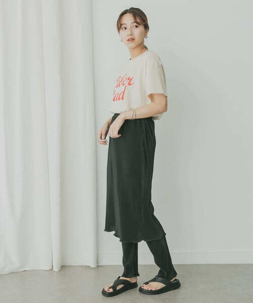 KBF+（ケービーエフプラス）の「KBF+　レギンススカート（スカート・レディース・ライトグレー/グリーン系その他/ブラック・ONE）」の6枚目の写真