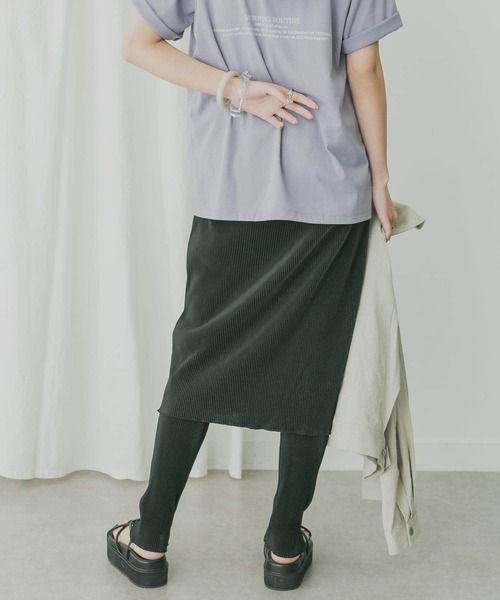 KBF+（ケービーエフプラス）の「KBF+　レギンススカート（スカート・レディース・ライトグレー/グリーン系その他/ブラック・ONE）」の7枚目の写真