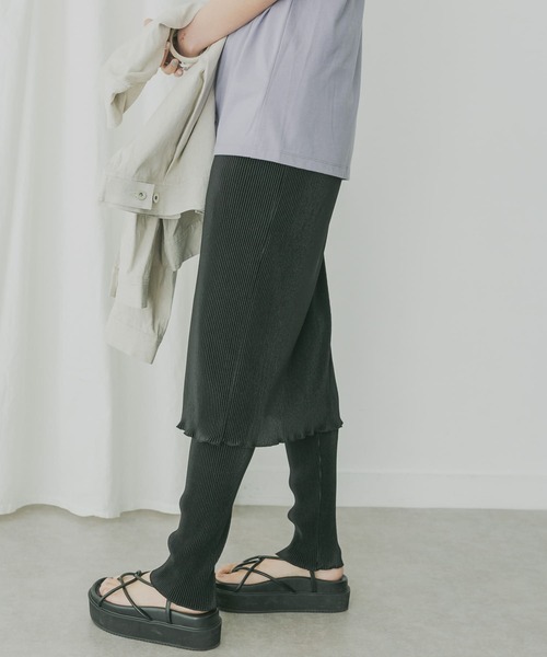 KBF+（ケービーエフプラス）の「KBF+　レギンススカート（スカート・レディース・ライトグレー/グリーン系その他/ブラック・ONE）」の8枚目の写真