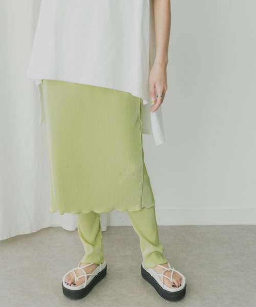 KBF+（ケービーエフプラス）の「KBF+　レギンススカート（スカート・レディース・ライトグレー/グリーン系その他/ブラック・ONE）」の13枚目の写真