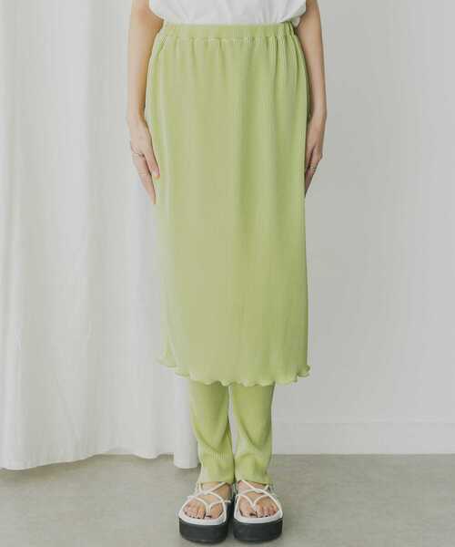 KBF+（ケービーエフプラス）の「KBF+　レギンススカート（スカート・レディース・ライトグレー/グリーン系その他/ブラック・ONE）」の22枚目の写真