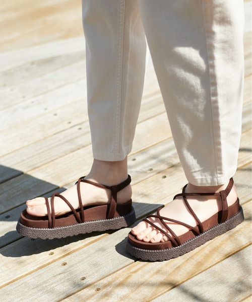 OLIVE des OLIVE(オリーブデオリーブ)の「コードサンダル(サンダル・レディース・ブラック/ブラウン/オフホワイト・SMALL/MEDIUM/LARGE)」の1枚目の写真