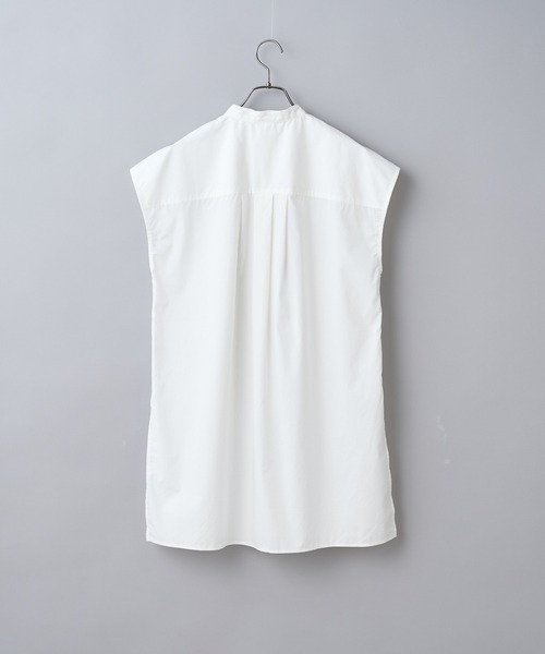 CIAOPANIC（チャオパニック）の「ブロードノースリーブシャツ（シャツ/ブラウス・レディース・オフホワイト/サックスブルー・FREE）」の7枚目の写真