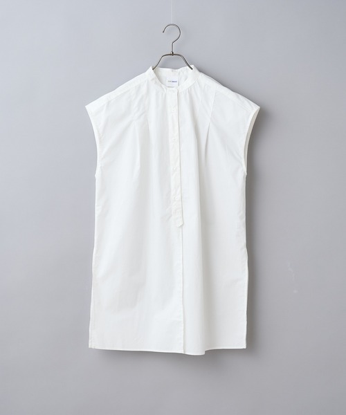 CIAOPANIC（チャオパニック）の「ブロードノースリーブシャツ（シャツ/ブラウス・レディース・オフホワイト/サックスブルー・FREE）」の8枚目の写真