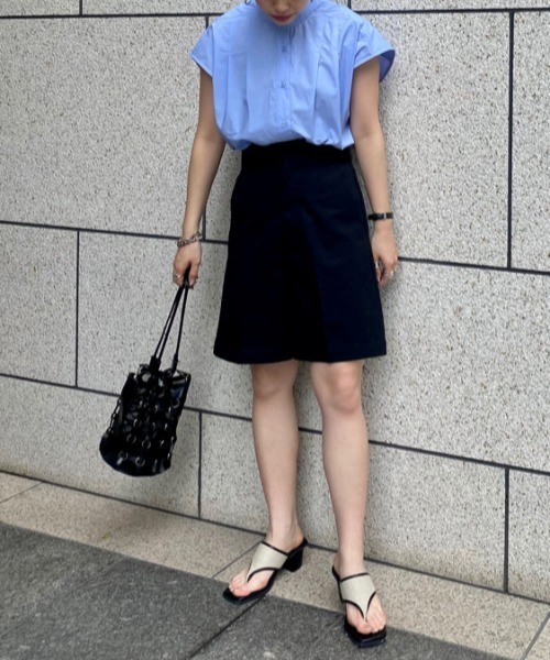 CIAOPANIC（チャオパニック）の「ブロードノースリーブシャツ（シャツ/ブラウス・レディース・オフホワイト/サックスブルー・FREE）」の15枚目の写真