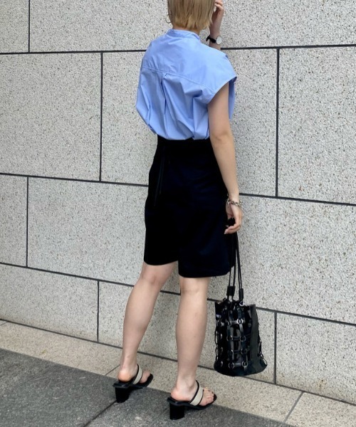 CIAOPANIC（チャオパニック）の「ブロードノースリーブシャツ（シャツ/ブラウス・レディース・オフホワイト/サックスブルー・FREE）」の14枚目の写真