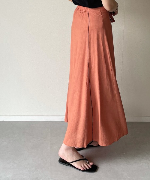 y/m by misato（イムバイミサト）の「楊柳パイピングマーメイドスカート（スカート・レディース・ベージュ/オレンジ/アイボリー/ライトカーキ・FREE）」の5枚目の写真