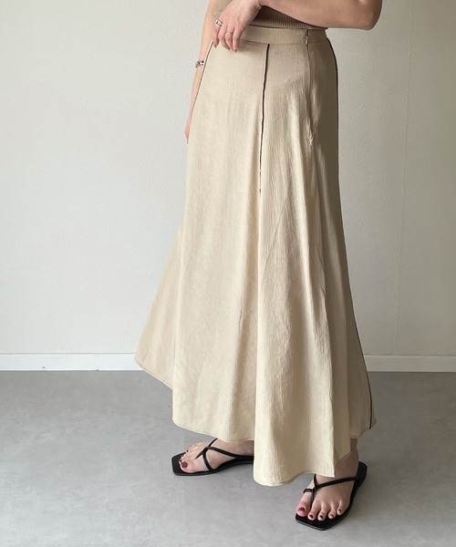 y/m by misato（イムバイミサト）の「楊柳パイピングマーメイドスカート（スカート・レディース・ベージュ/オレンジ/アイボリー/ライトカーキ・FREE）」の17枚目の写真